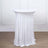 White Round Cocktail Table Cover In Heavy Duty Spandex 