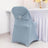 Dusty Blue Spandex Folding Slip On Chair Covers with Silver Rhinestone Buckled Sash Band