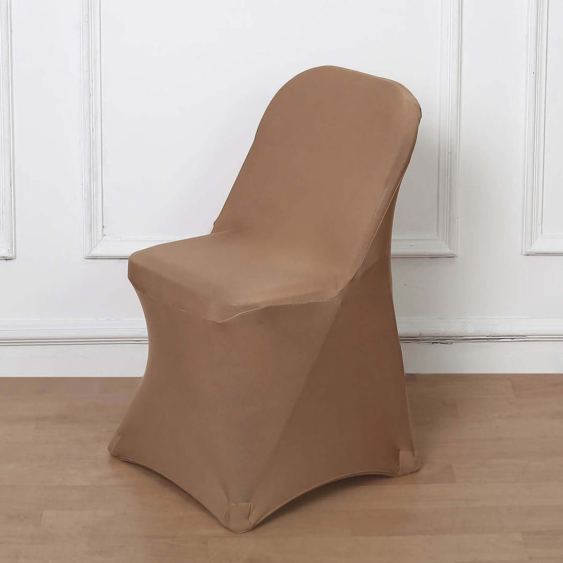 Taupe Spandex Stretch Fitted Folding Slip On Chair Cover - 160 GSM