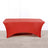 Red Stretch Spandex Rectangle Tablecloth 8ft Wrinkle Free Fitted Table Cover