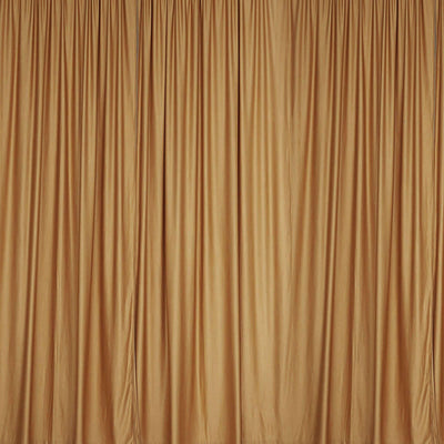 2 Pack Gold Scuba Polyester Backdrop Drape Curtains, Durable Flame Resistant Event Divider Panels Wrinkle Free With Rod Pockets - 10ftx10ft
