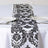 Black Taffeta Damask Flocking Table Runner 12 Inch x 108 Inch