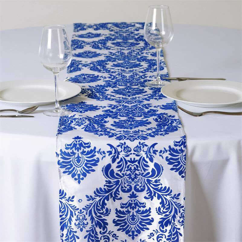 Royal Blue Flocking Table Runner