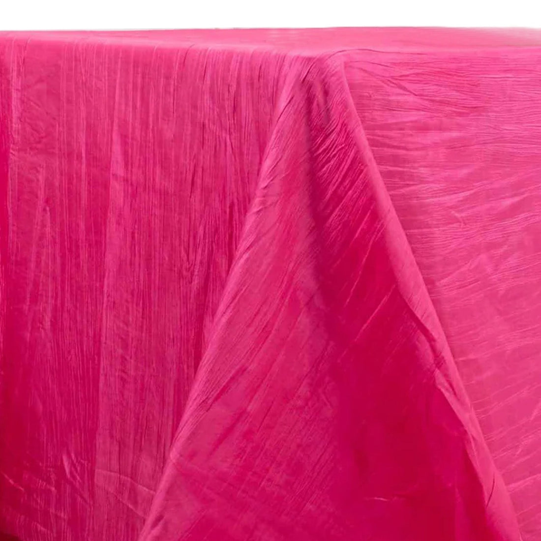 90x132inch Fuchsia Accordion Crinkle Taffeta Rectangular Tablecloth