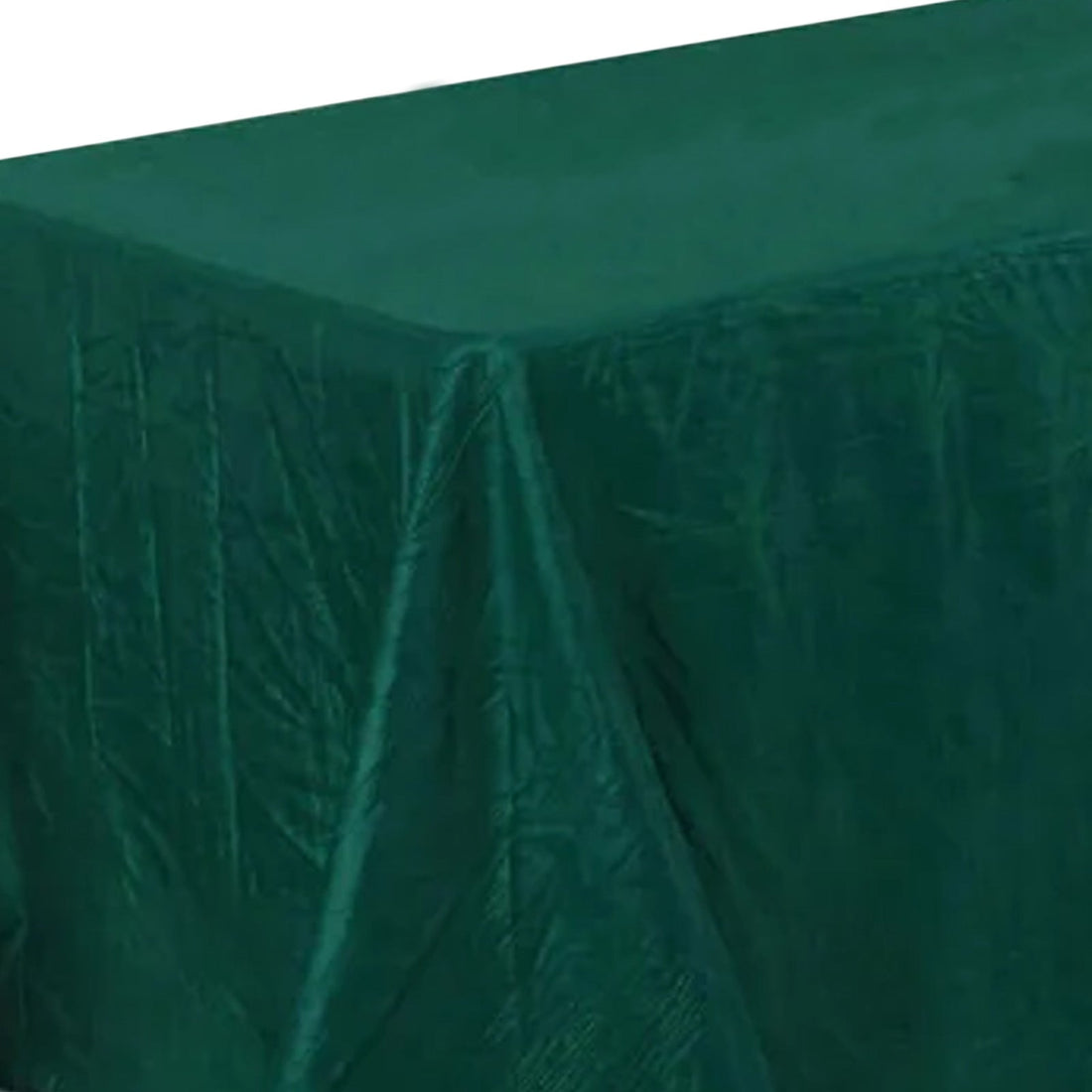 90 Inch x 132 Inch Rectangle Accordion Crinkle Taffeta Tablecloth in Hunter Emerald Green