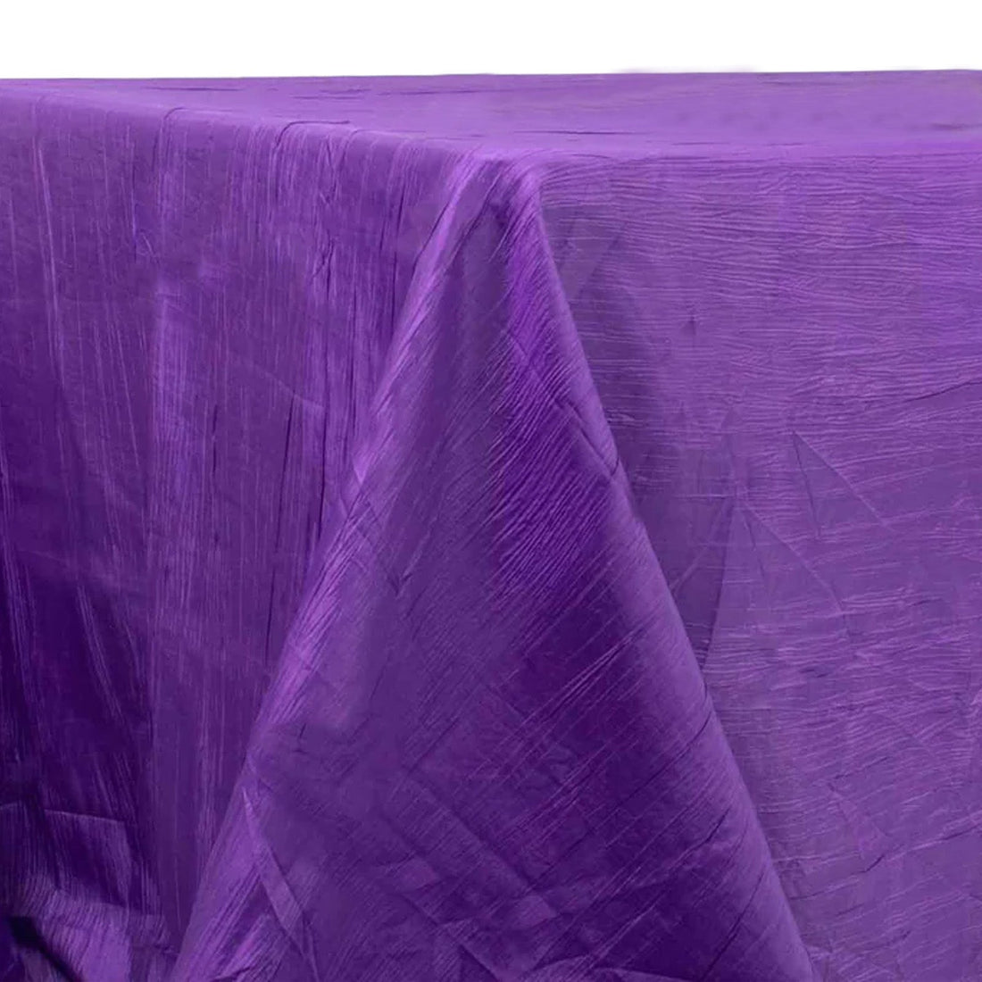 90x132inch Purple Accordion Crinkle Taffeta Rectangular Tablecloth