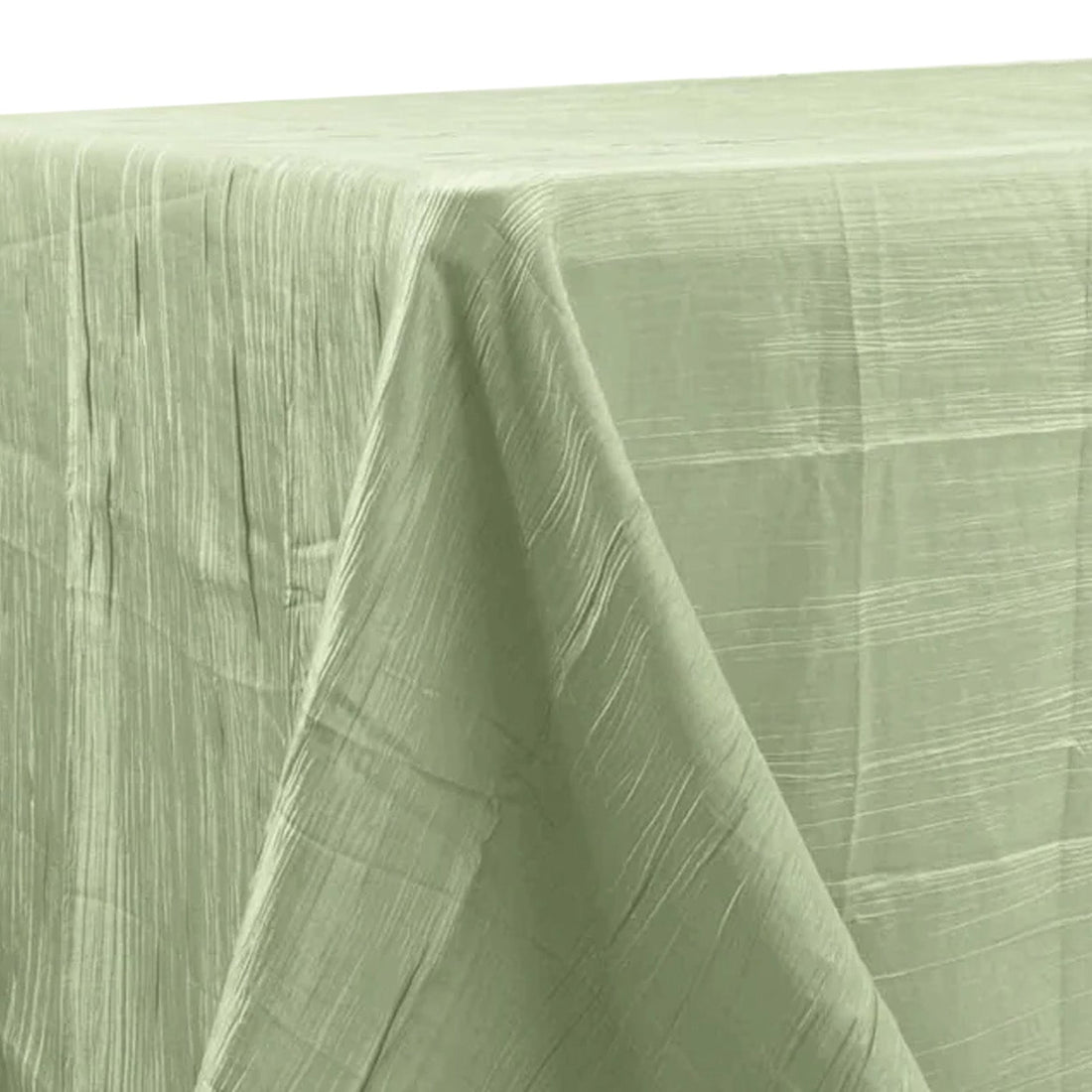 90x132inch Sage Green Accordion Crinkle Taffeta Rectangular Tablecloth