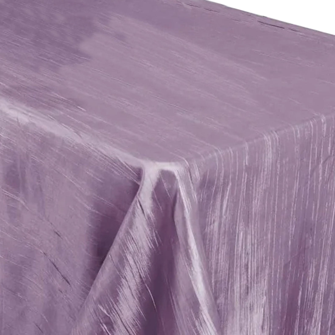 Violet Amethyst Accordion Crinkle Taffeta Rectangle Tablecloth 90 Inch x 132 Inch 