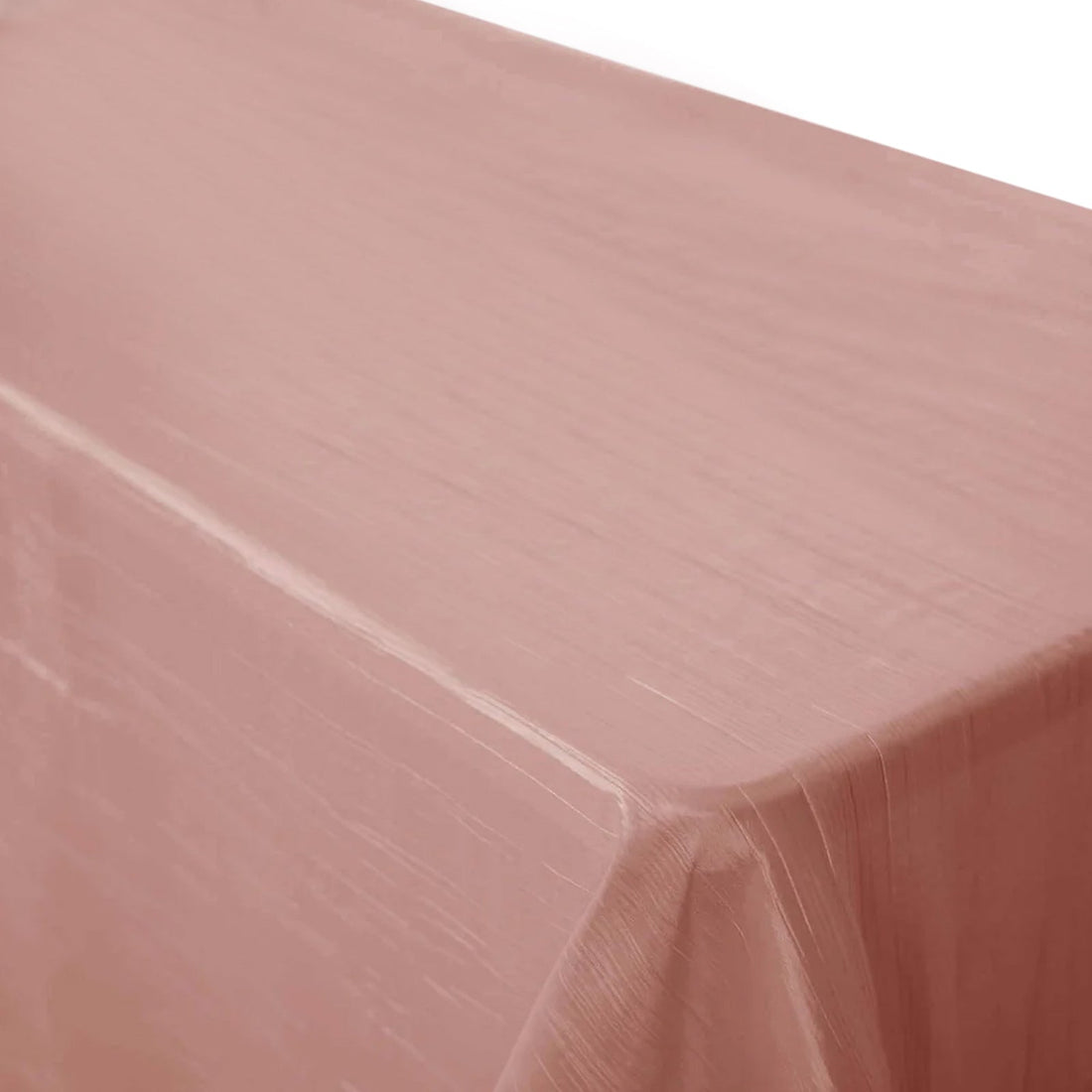 90 Inch x 156 Inch Accordion Crinkle Taffeta Tablecloth Dusty Rose