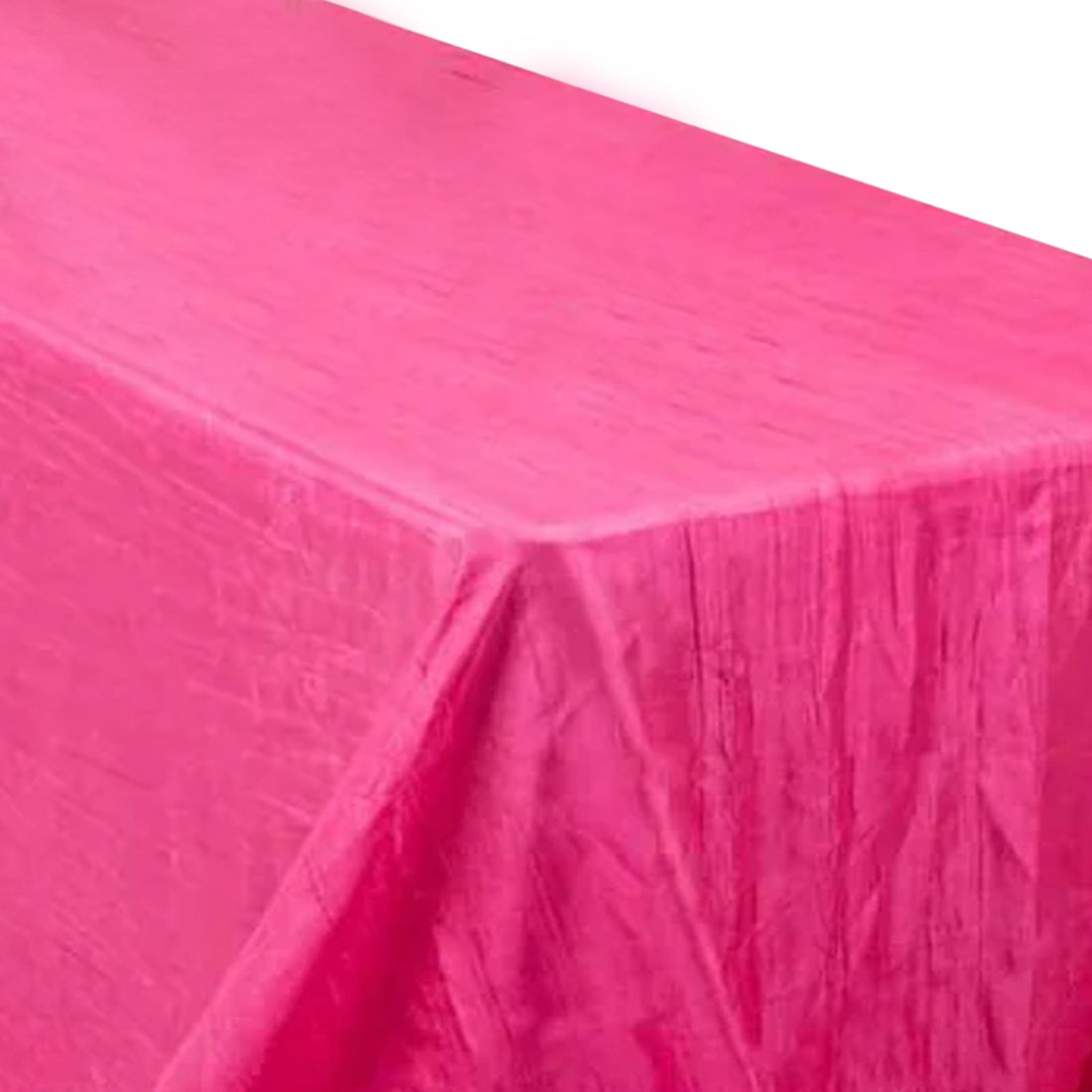 90x156inch Fuchsia Accordion Crinkle Taffeta Rectangular Tablecloth