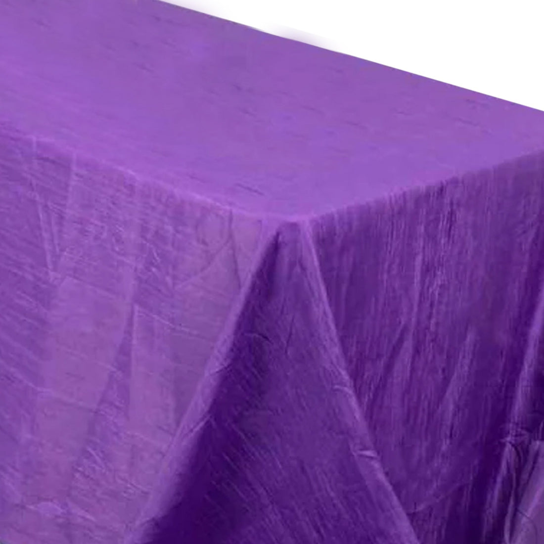 90x156inch Purple Accordion Crinkle Taffeta Rectangular Tablecloth