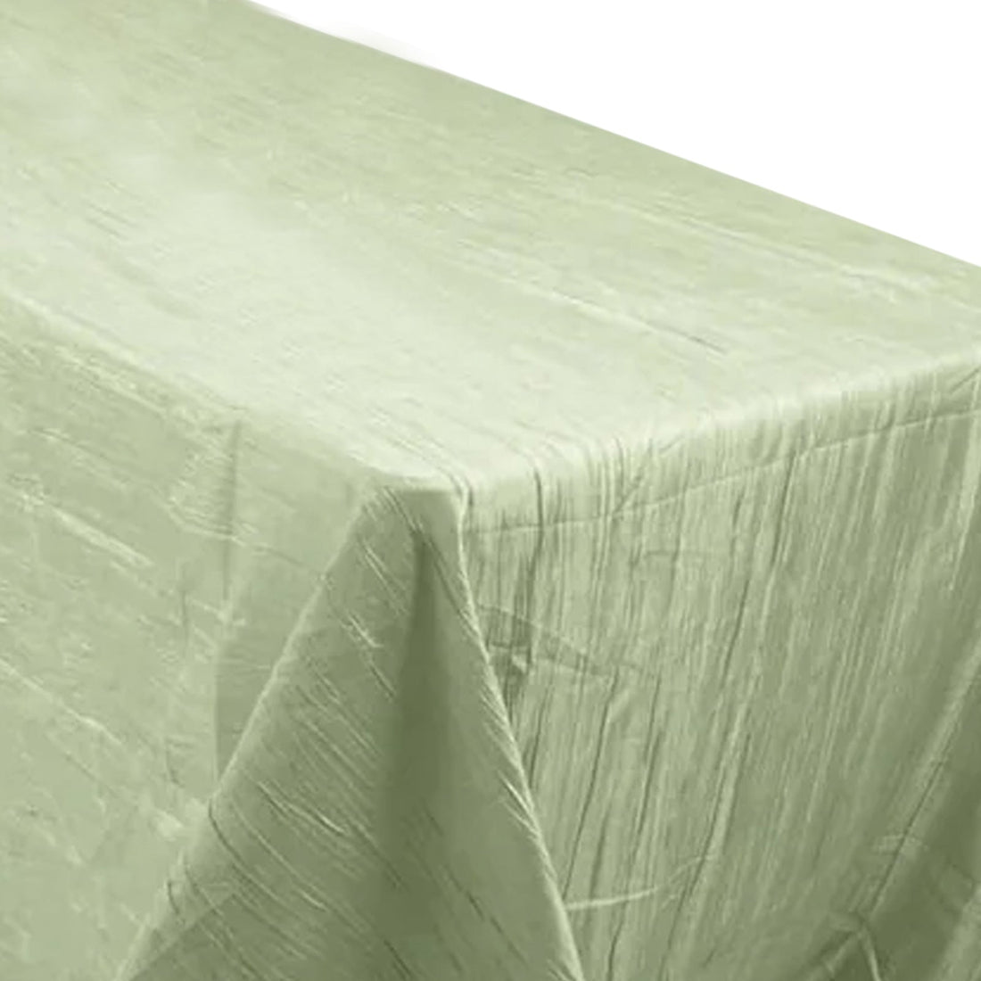 90x156inch Sage Green Accordion Crinkle Taffeta Rectangular Tablecloth