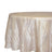 Taffeta Round Tablecloth 120" Beige with Accordion Crinkle Design - Seamless Finish
