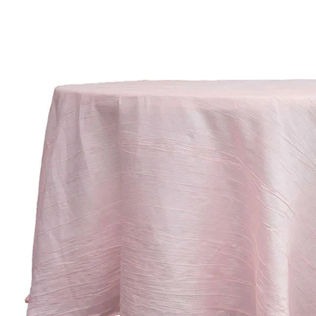Taffeta Round Tablecloth 120" Blush with Accordion Crinkle Design - Seamless Finish