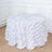White 3D Leaf Petal Taffeta Fabric Round Tablecloth 120 Inch