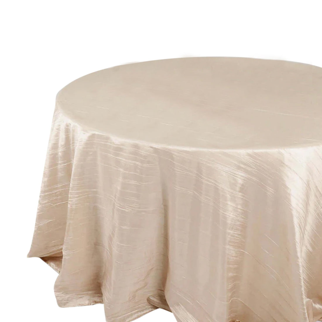 Beige Accordion Taffeta Tablecloth Round 