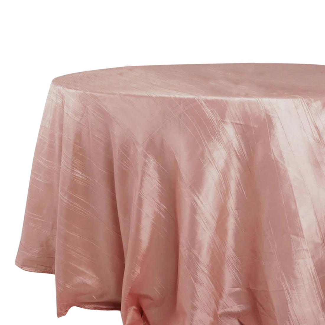 Crinkle Taffeta Dusty Rose Tablecloth 132 Inch Round