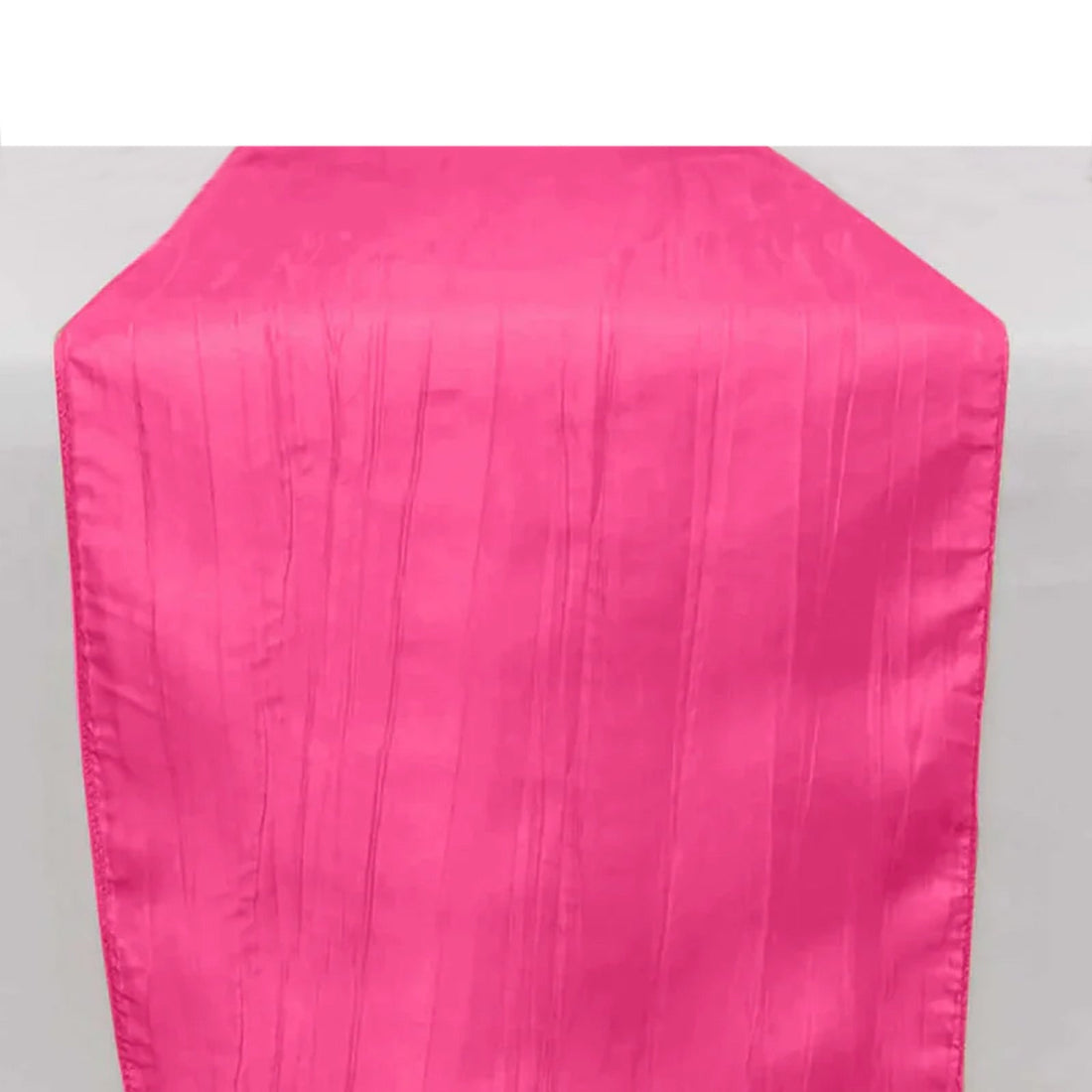 12inch x 108inch Fuchsia Accordion Crinkle Taffeta Linen Table Runner