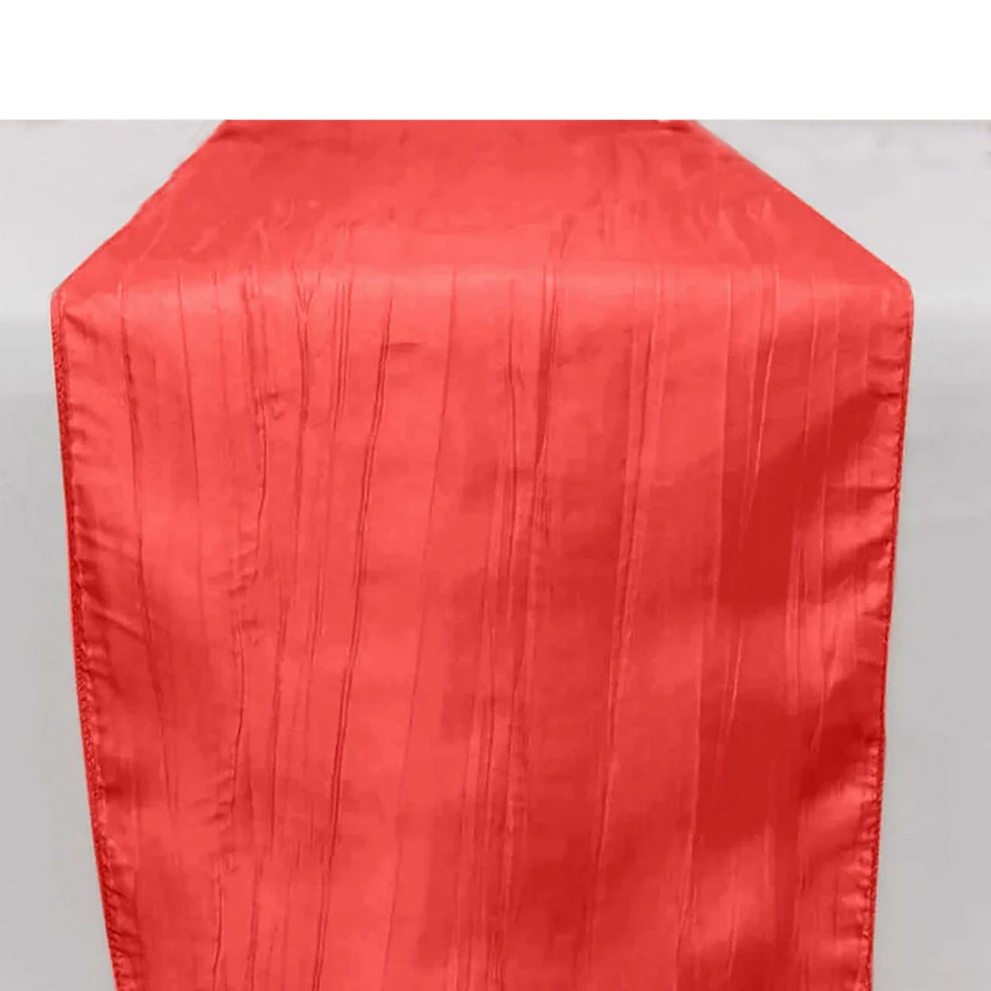 12inch x 108inch Red Accordion Crinkle Taffeta Linen Table Runner