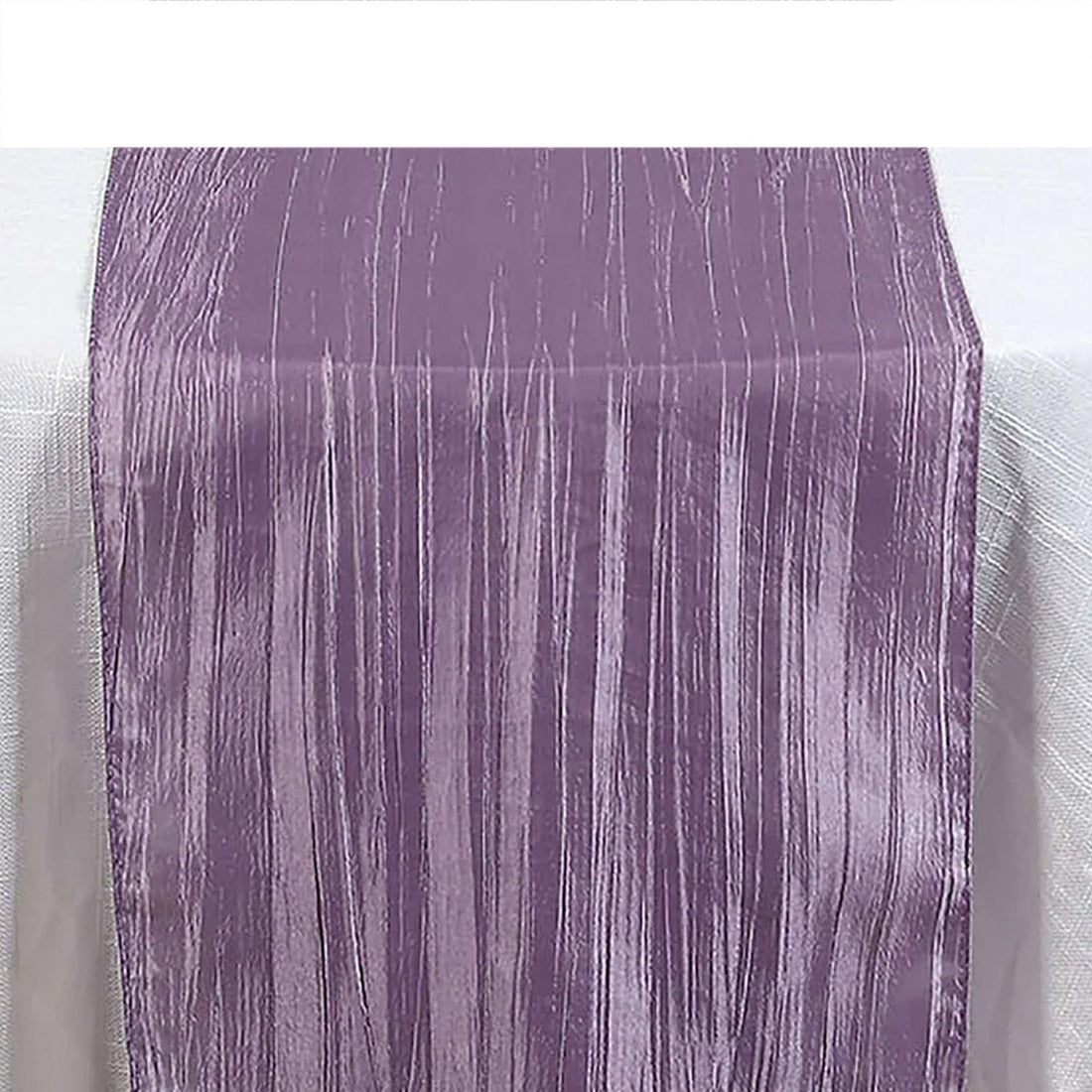 Taffeta Table Runner 12"x108" Violet Amethyst - Accordion Crinkle Table Linen