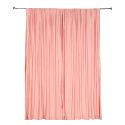 2 Pack Dusty Rose Scuba Polyester Backdrop Drape Curtains, Durable Flame Resistant Event Divider Panels Wrinkle Free With Rod Pockets - 10ftx10ft