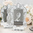 Wedding Table Numbers 1-10 – Silver Mirror Arch Acrylic with Baroque Lace Border, White Print