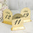 Wedding Table Numbers 11-20 – Gold Mirror Arch Acrylic with Black Print & Stands