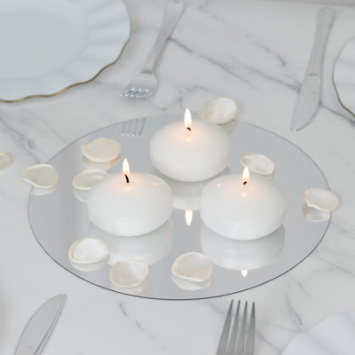 12 Pack White Floating Candles, 3" Unscented Dripless Wax Discs for Centerpieces