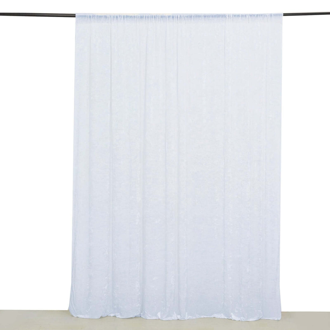 8 Feet White Premium Smooth Velvet Backdrop Drape Curtain, Privacy Photo Booth Event Divider Panel