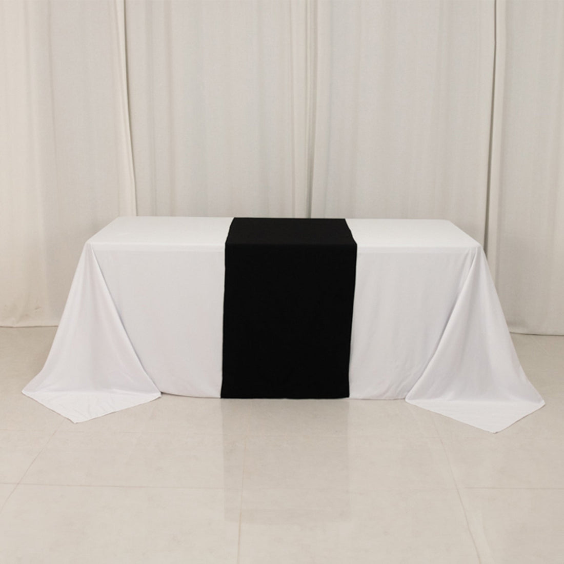 Wide Premium Polyester Table Runner 24"x72" Black - Sublimation Printable Blank Banner