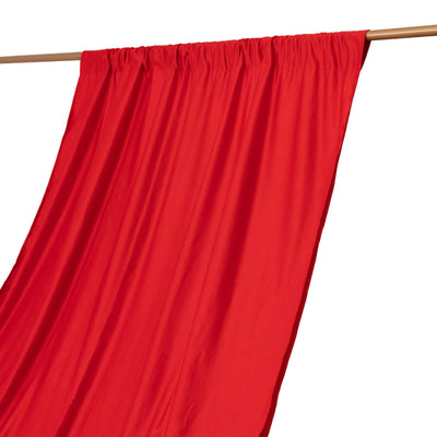 Red Scuba Polyester Backdrop Drape Curtain, Durable Flame Resistant Event Divider Panel Wrinkle Free With Rod Pockets - 5ftx14ft