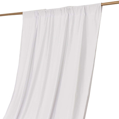 White Scuba Polyester Backdrop Drape Curtain, Durable Flame Resistant Event Divider Panel Wrinkle Free With Rod Pockets - 5ftx14ft
