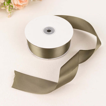 Dusty Sage Green Single Face Decorative Satin Ribbon 50 Yards 1.5"