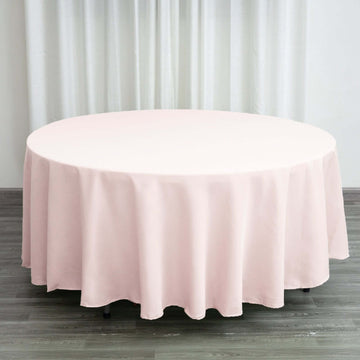 Blush Seamless Polyester Round Tablecloth 108"