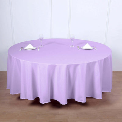 Polyester Round Tablecloth 108" Lavender Lilac - Durable and Stain-Resistant for Easy Maintenance