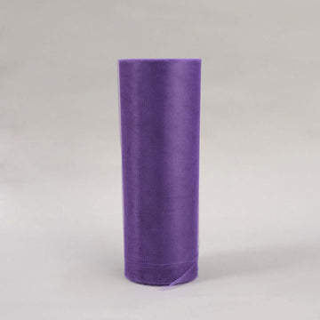 Purple Tulle Fabric Bolt, Sheer Fabric Spool Roll For Crafts 12"x100 Yards