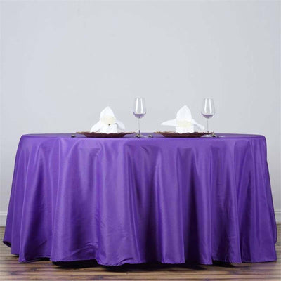 Polyester Round Tablecloth 132" Purple - Seamless Finish Table Cover