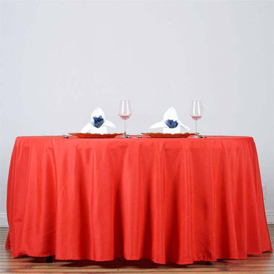 Polyester Round Tablecloth 132" Red - Seamless Finish Table Cover