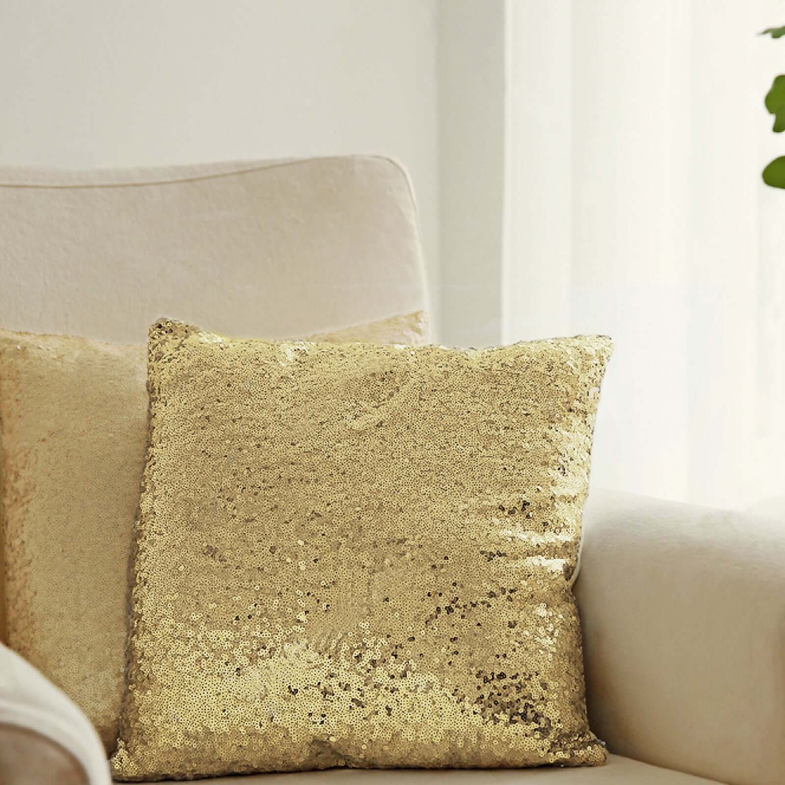 Gold discount sequin pillows