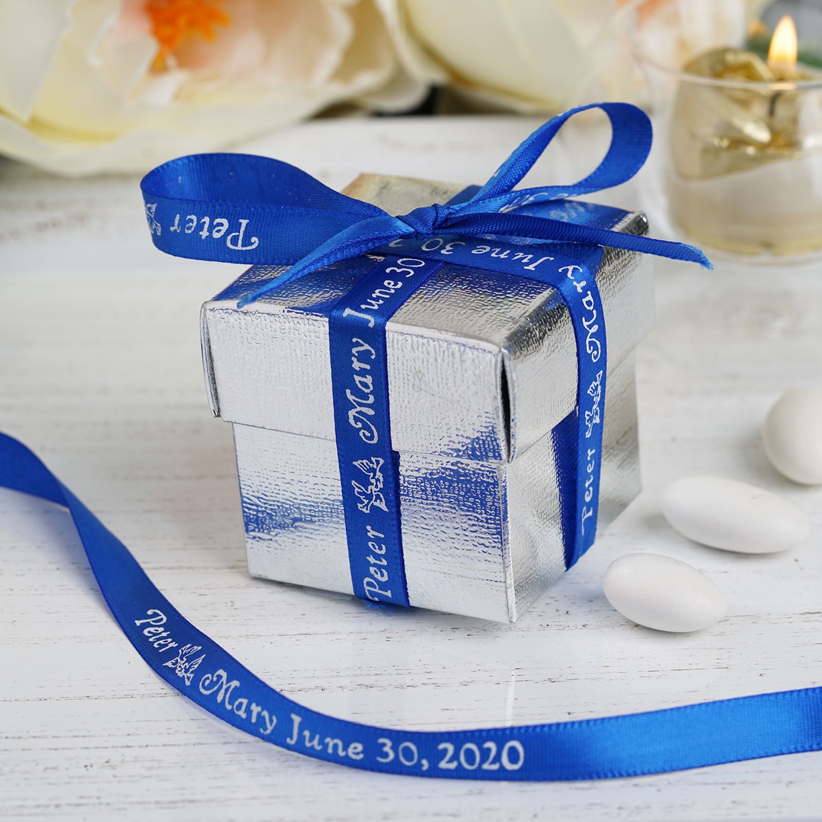 1.5 Inch 25 Yards Satin Ribbon Navy Blue Ribbon for Gift Wrapping