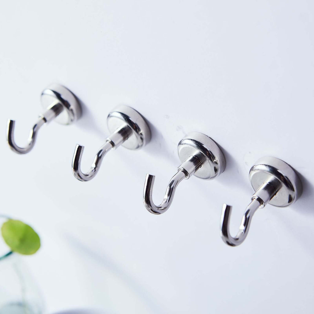 Silver Heavy Duty Magnetic Hooks - 8Lb Capacity