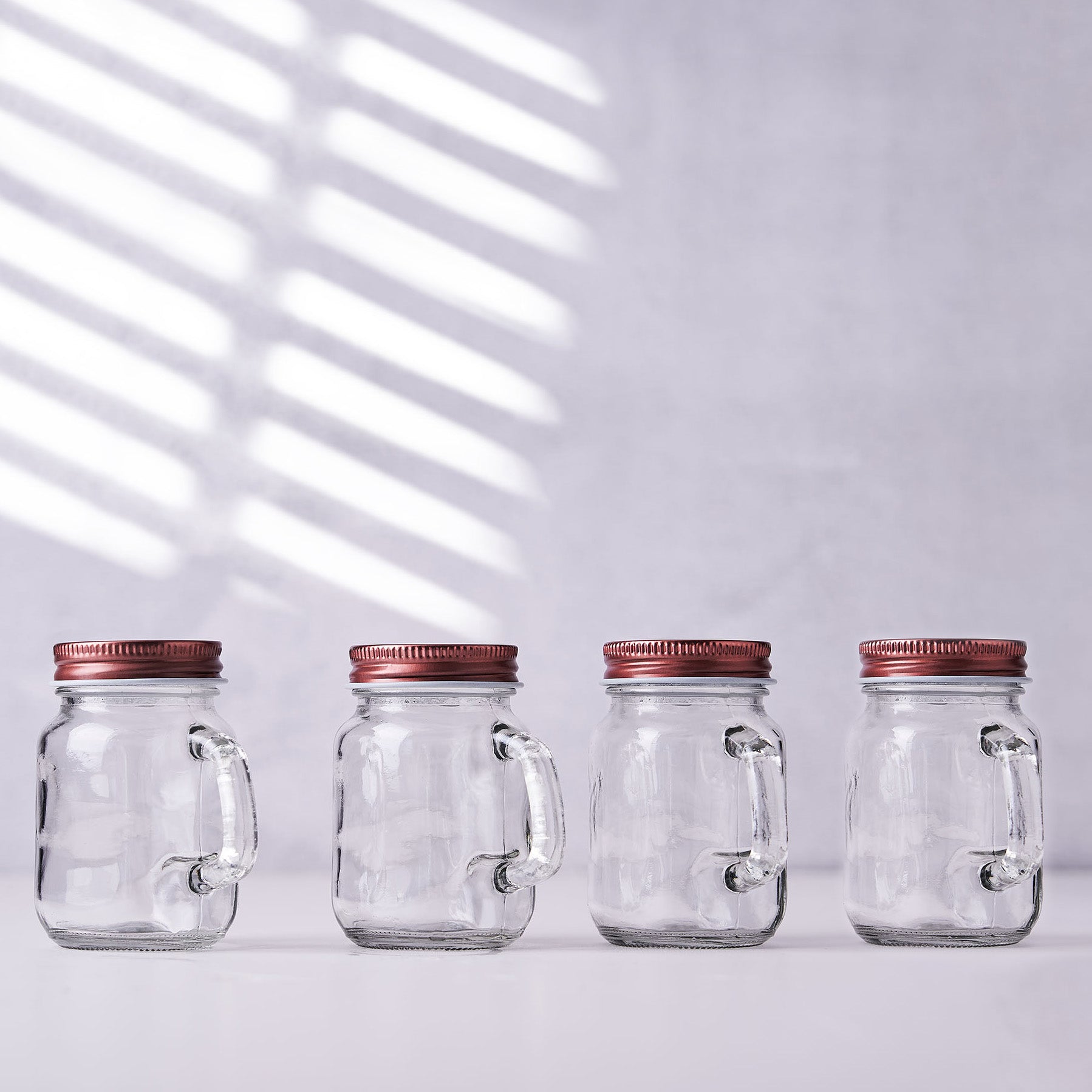 DIY 4 oz. Mini Mason Mug Shot Glass with Lid (Set of 12)  Mini mason jars, Mason  jars with handles, Mason jar mug