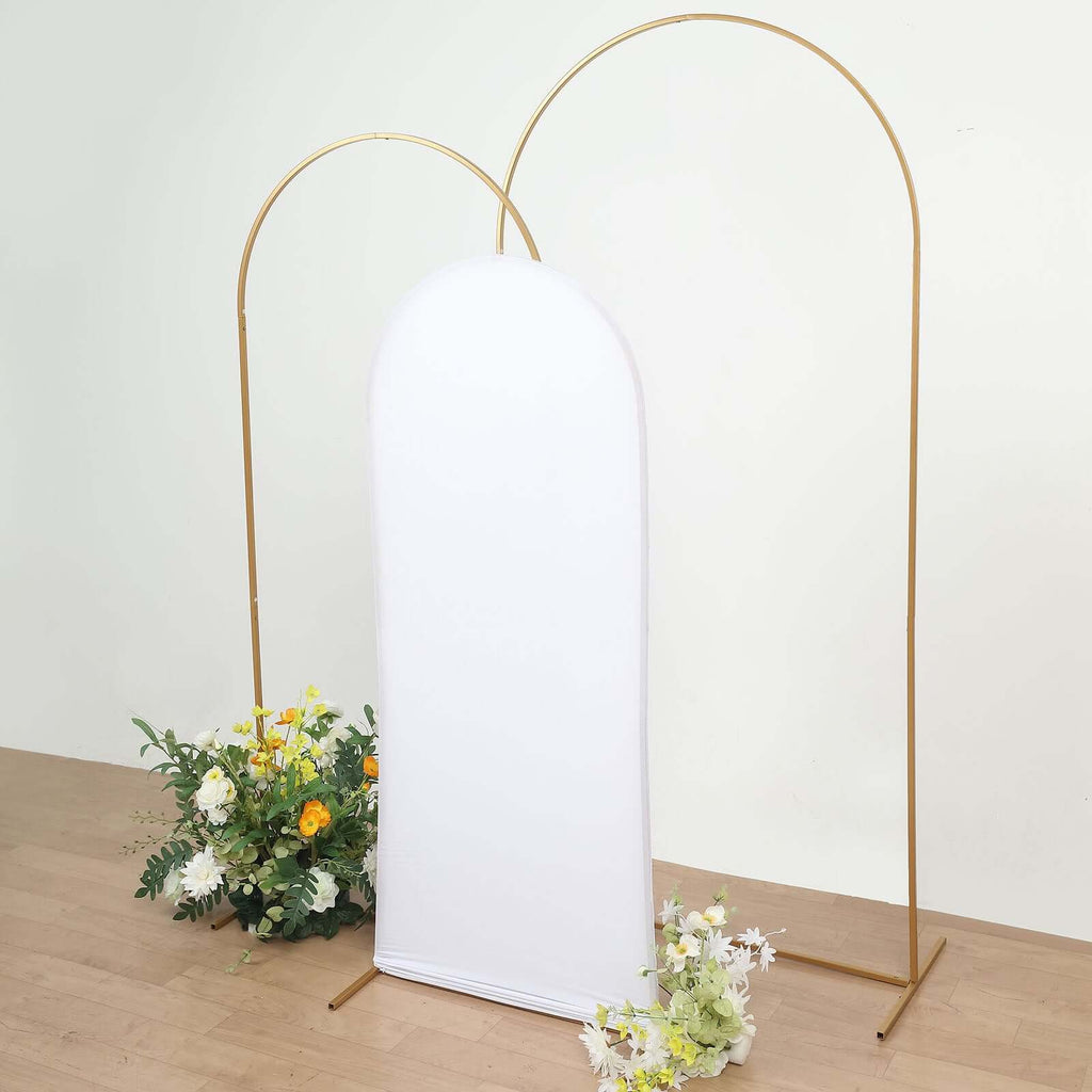 5ft Matte White Spandex Wedding Arch Cover | eFavormart.com