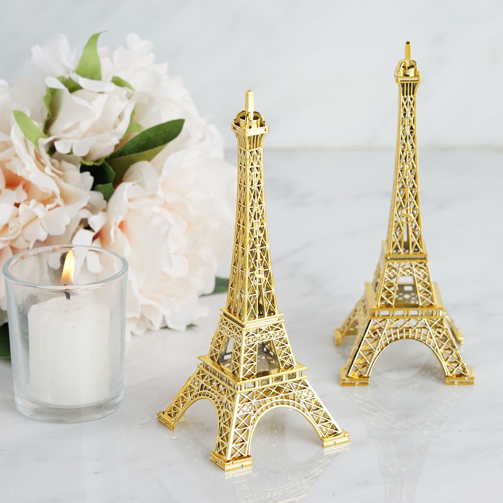 Efavormart 10 | Gold | Eiffel Tower Centerpiece | Eiffel Tower Cake Topper  | Decorative figurine