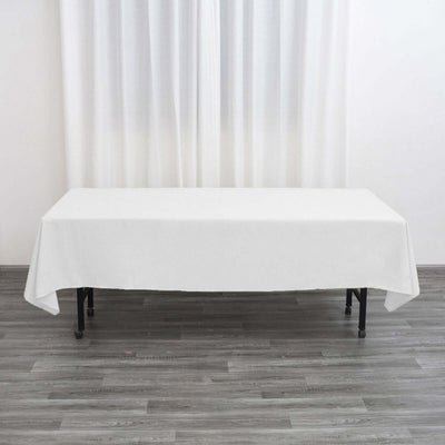 Polyester Rectangle Tablecloth 60"x102" White - Wrinkle-Resistant Finish