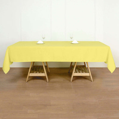 Polyester Rectangle Tablecloth 60"x102" Yellow - Wrinkle-Resistant Finish