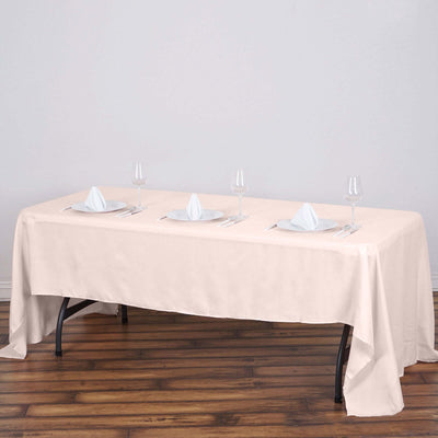 Polyester Rectangle Tablecloth 60"x126" Blush - Durable & Wrinkle-Resistant Table Cover