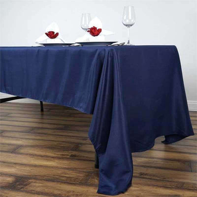 Polyester Rectangle Tablecloth 60"x126" Navy Blue - Durable & Wrinkle-Resistant Table Cover
