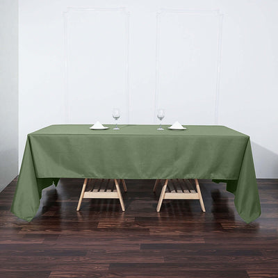Polyester Rectangle Tablecloth 60"x126" Olive Green - Durable & Wrinkle-Resistant Table Cover