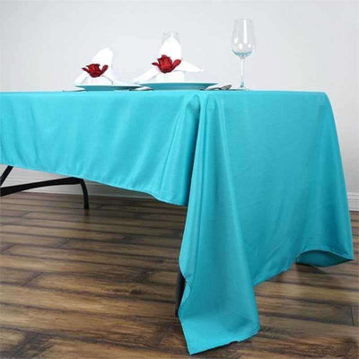 Polyester Rectangle Tablecloth 60"x126" Turquoise - Durable & Wrinkle-Resistant Table Cover